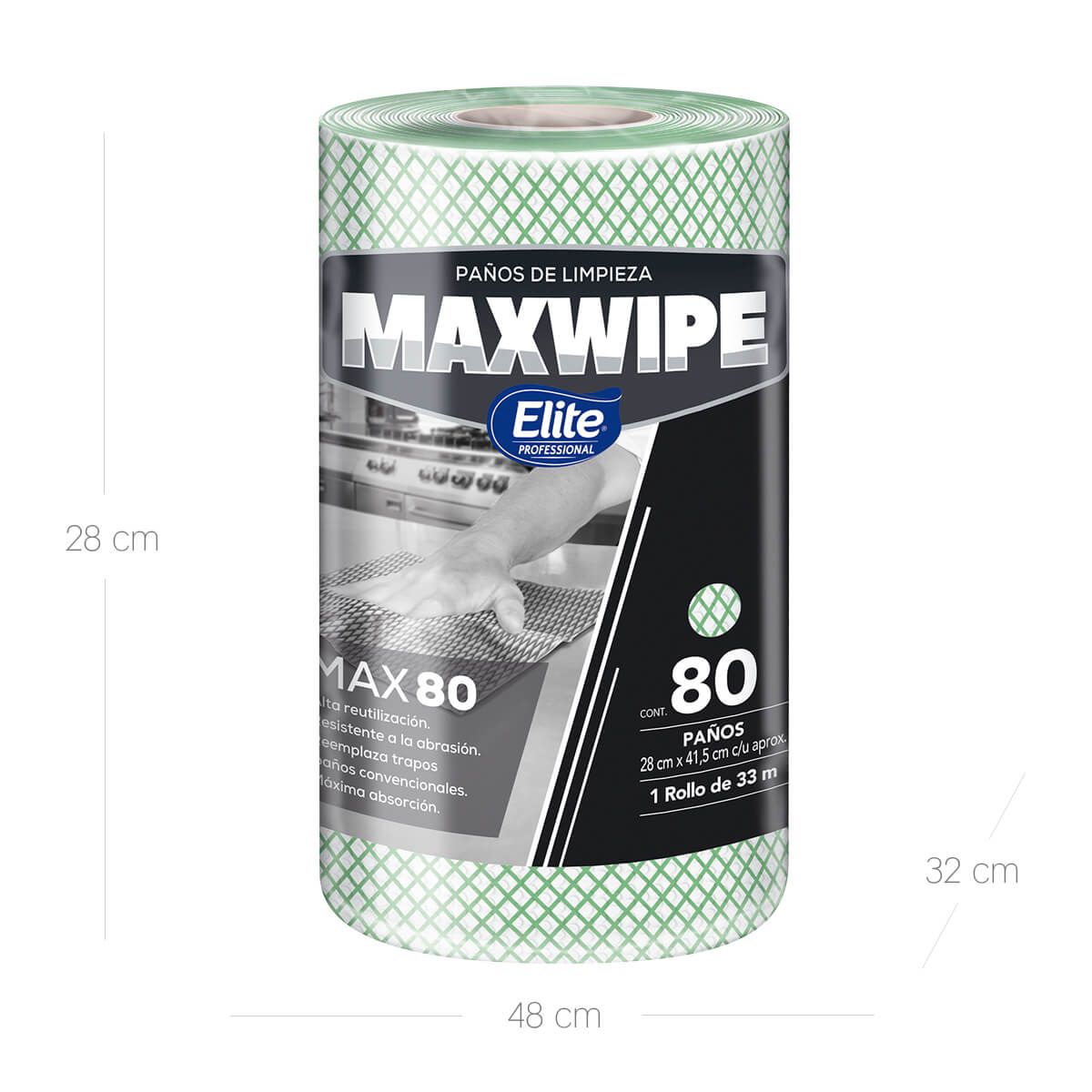 10X Limpión Multiusos X80 Verde Maxwipe x 80 Paños Rollo