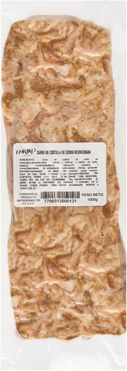 10X Carne de Costilla de Cerdo Desmechada Institucional Enriko x 1000 Gr