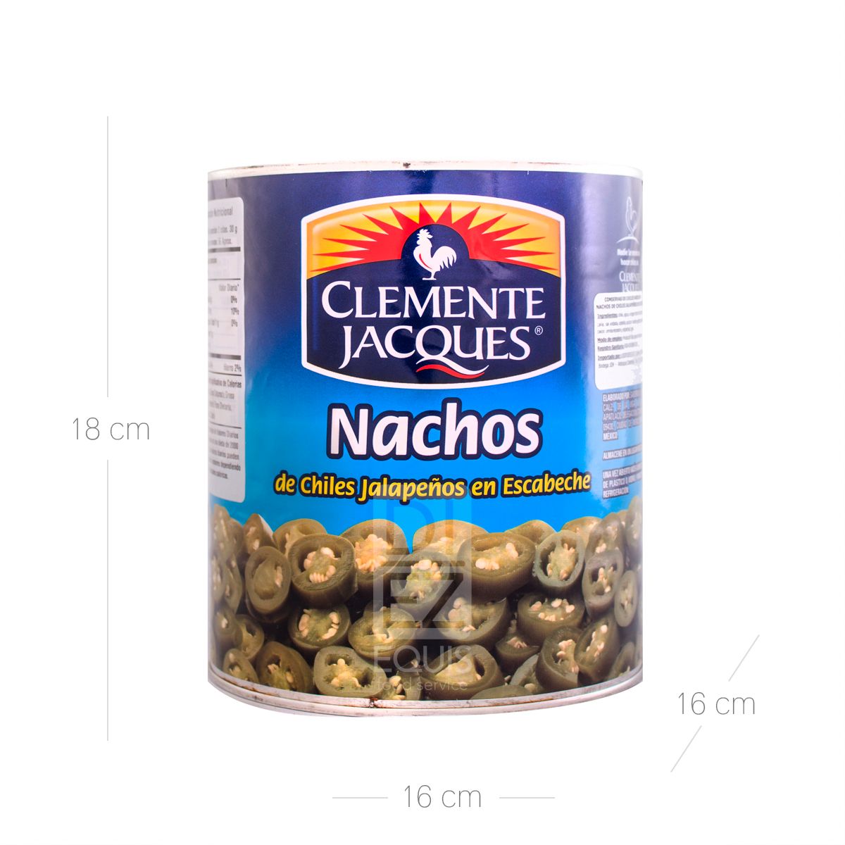 10X Jalapeños En Rodajas Clemente Jacques x 2800 Gr Lata Drenado 1680 Gr