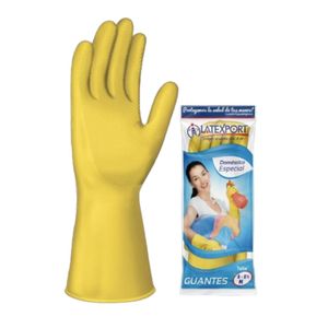 Guante Doméstico Especial Amarillo Latexport Calibre 18 Talla 9 Par - Paquete