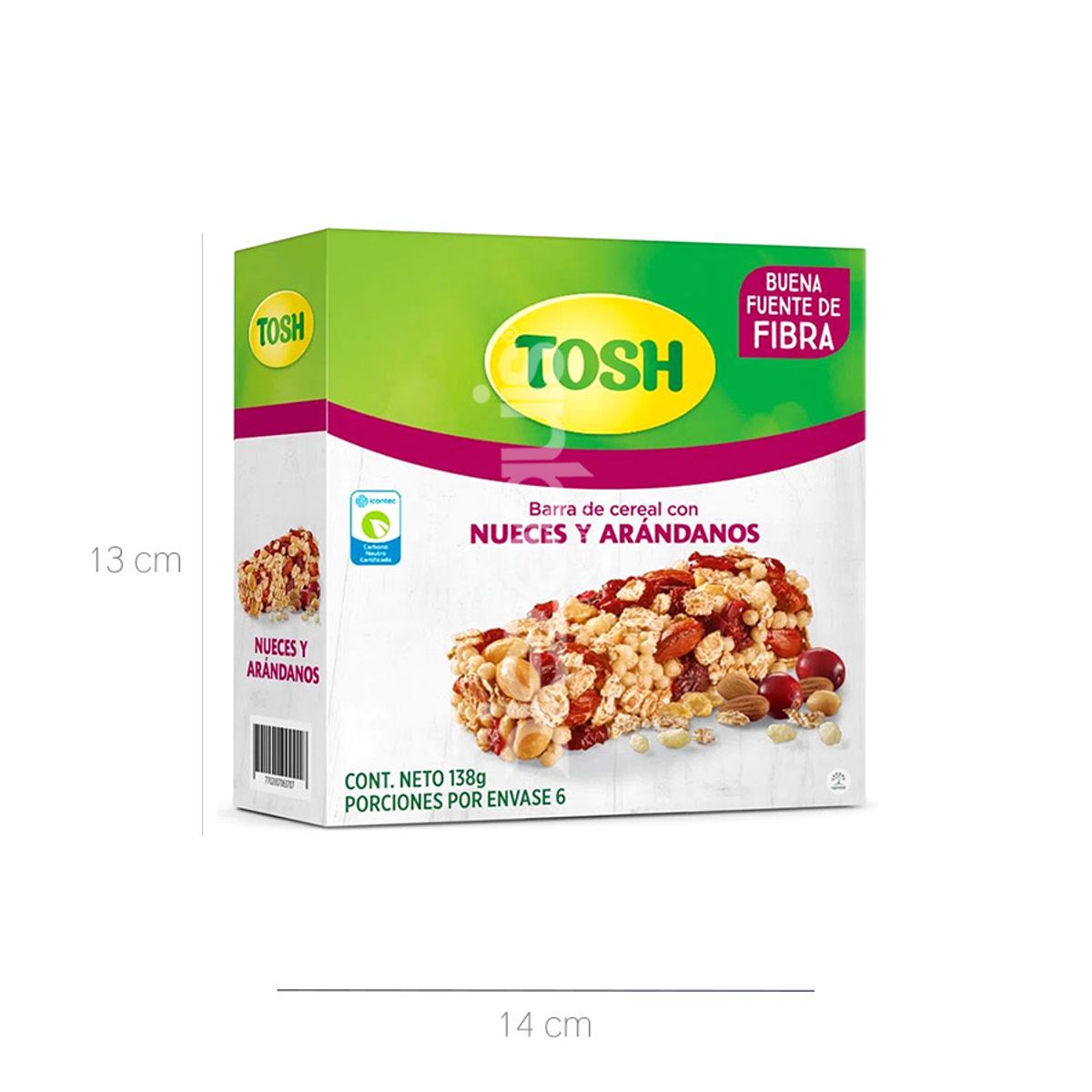 10X Barra De Cereal Arandanos Tosh x 23 Gr x 6 Unds