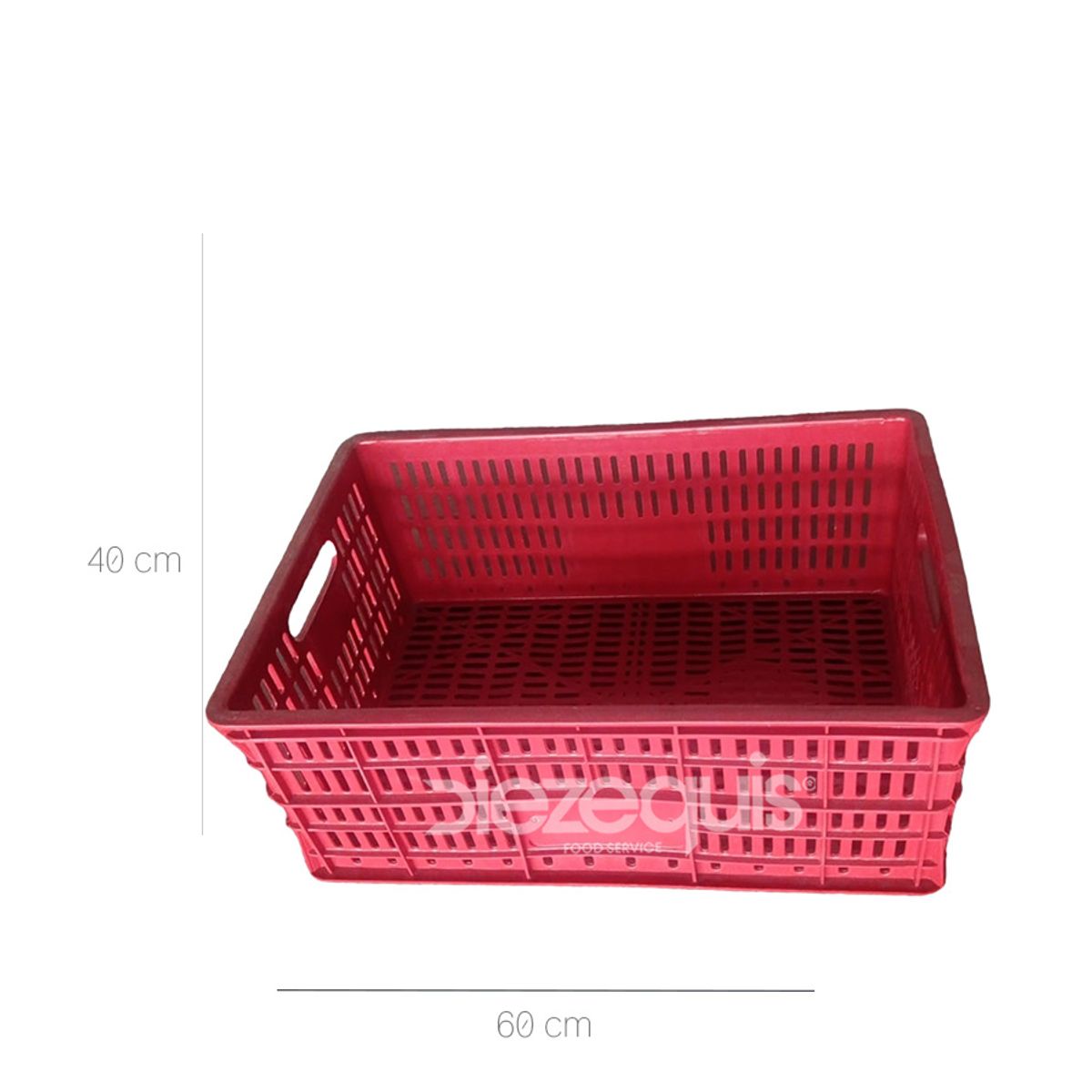 10X Canastilla Líneas 60 x 40 x 25 Cm Roja