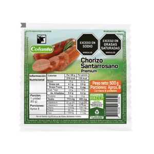 Chorizo Santarrosano Colanta x 500 Gr Paquete - Paquete