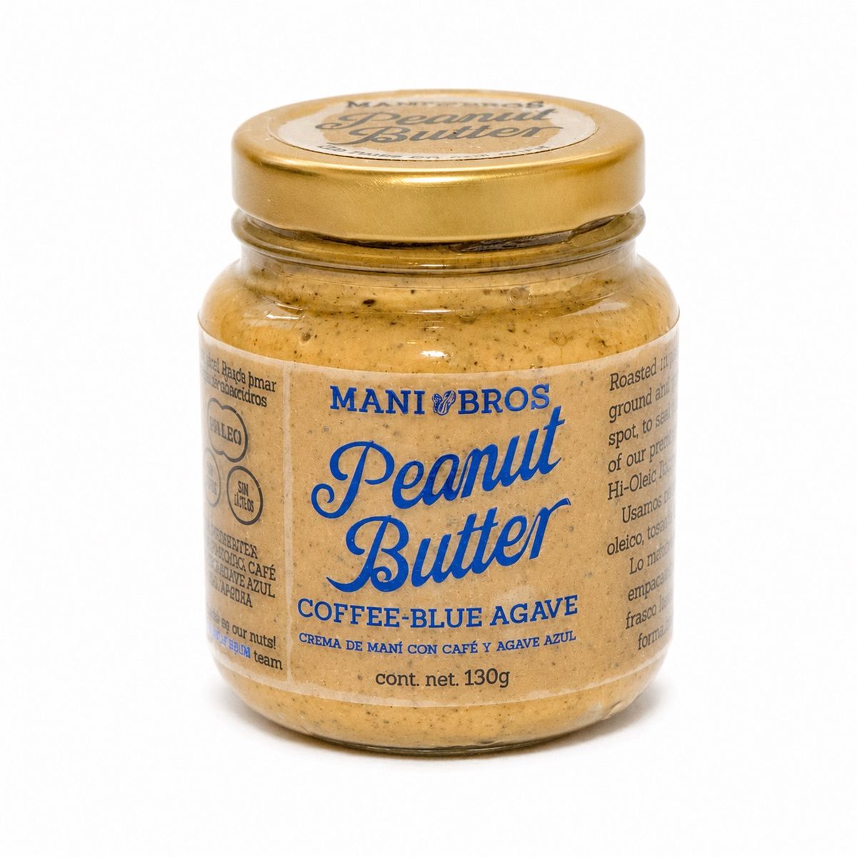 10X Mantequilla de Maní Con Café y Agave Azul Mani Bros x 130 Gr