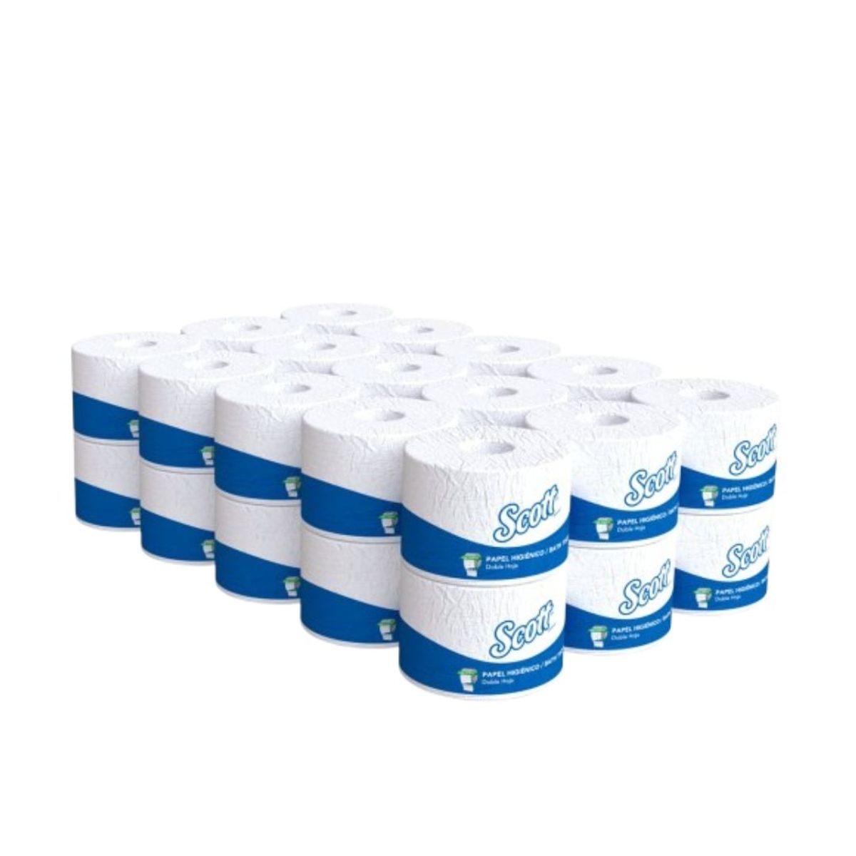 10X Papel Higiénico Essential Blanco H Doble Scott 3341 25 m x 30 Rollos