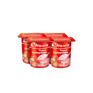 Yogurt Fresa Cuchareable Alquería x 4 Und x 100 Gr Vaso - Paquete