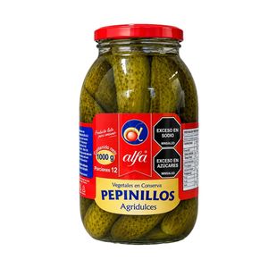 Pepinillos Agridulce Entero Alfa x 1000 Gr - Unidad