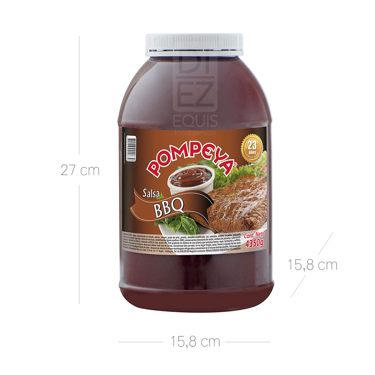 10X Salsa BBQ Pompeya Galón x 4150 Gr Pet