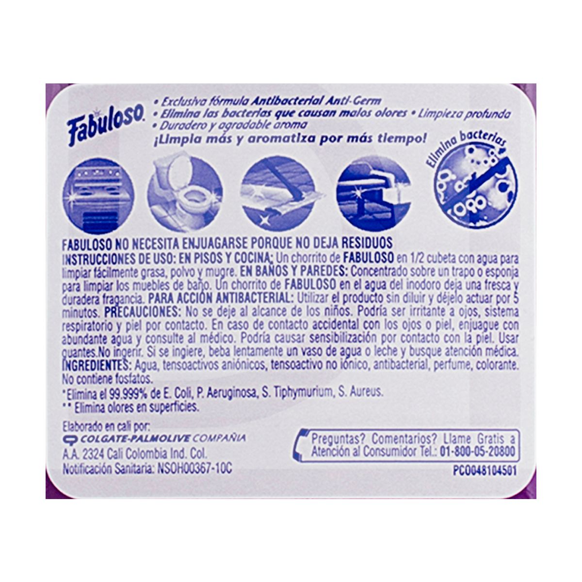 10X Desinfectante Limpia Piso Lavanda Fabuloso x 5000 Ml