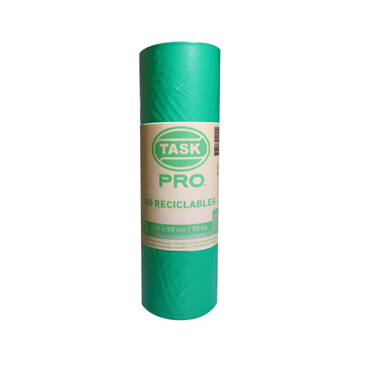 10X Bolsa Basura Verde Rollo Task Pro 70 x 90 x 10 Und