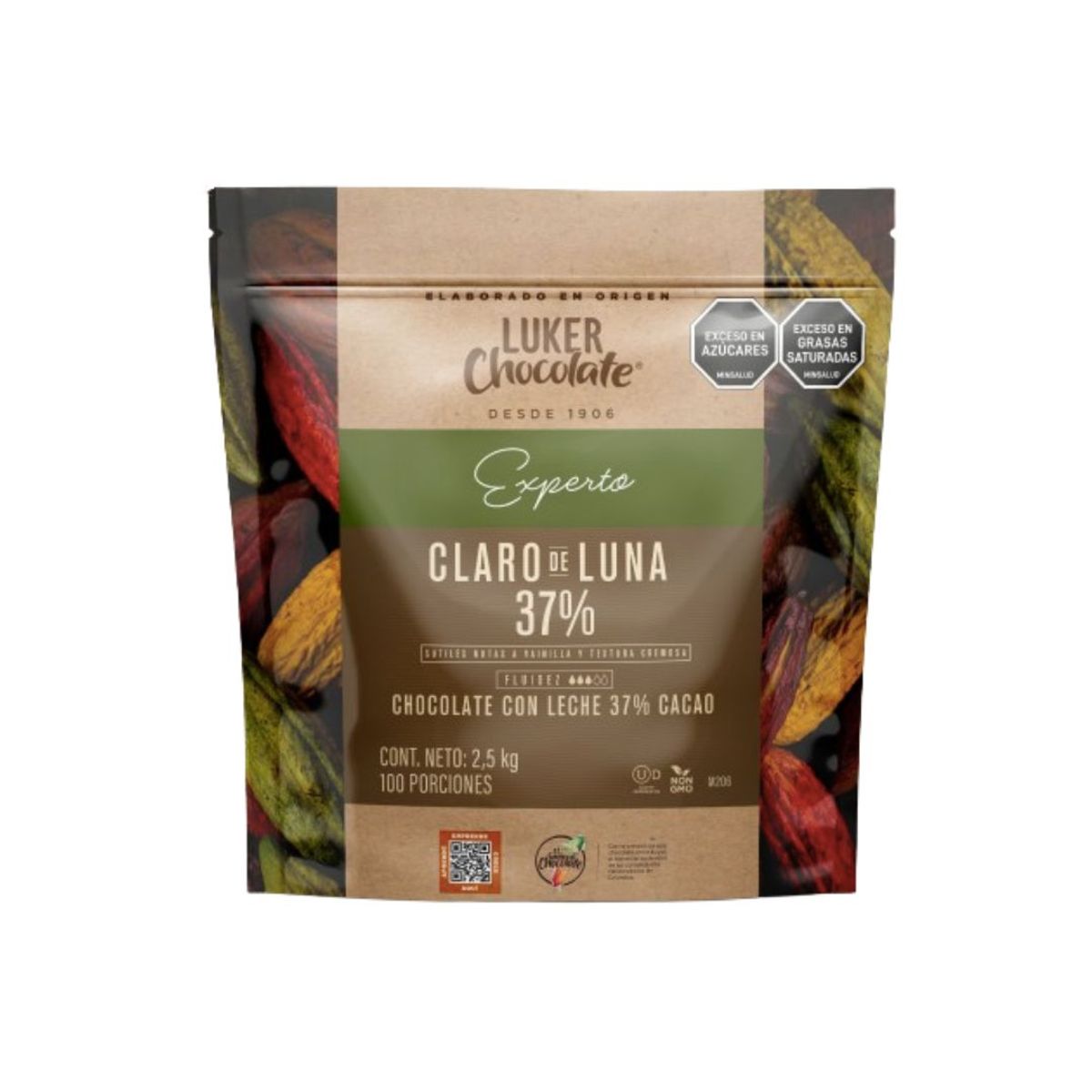 10X Chocolate con Leche Luker Claro de Luna 37% x 2500 Gr Bolsa
