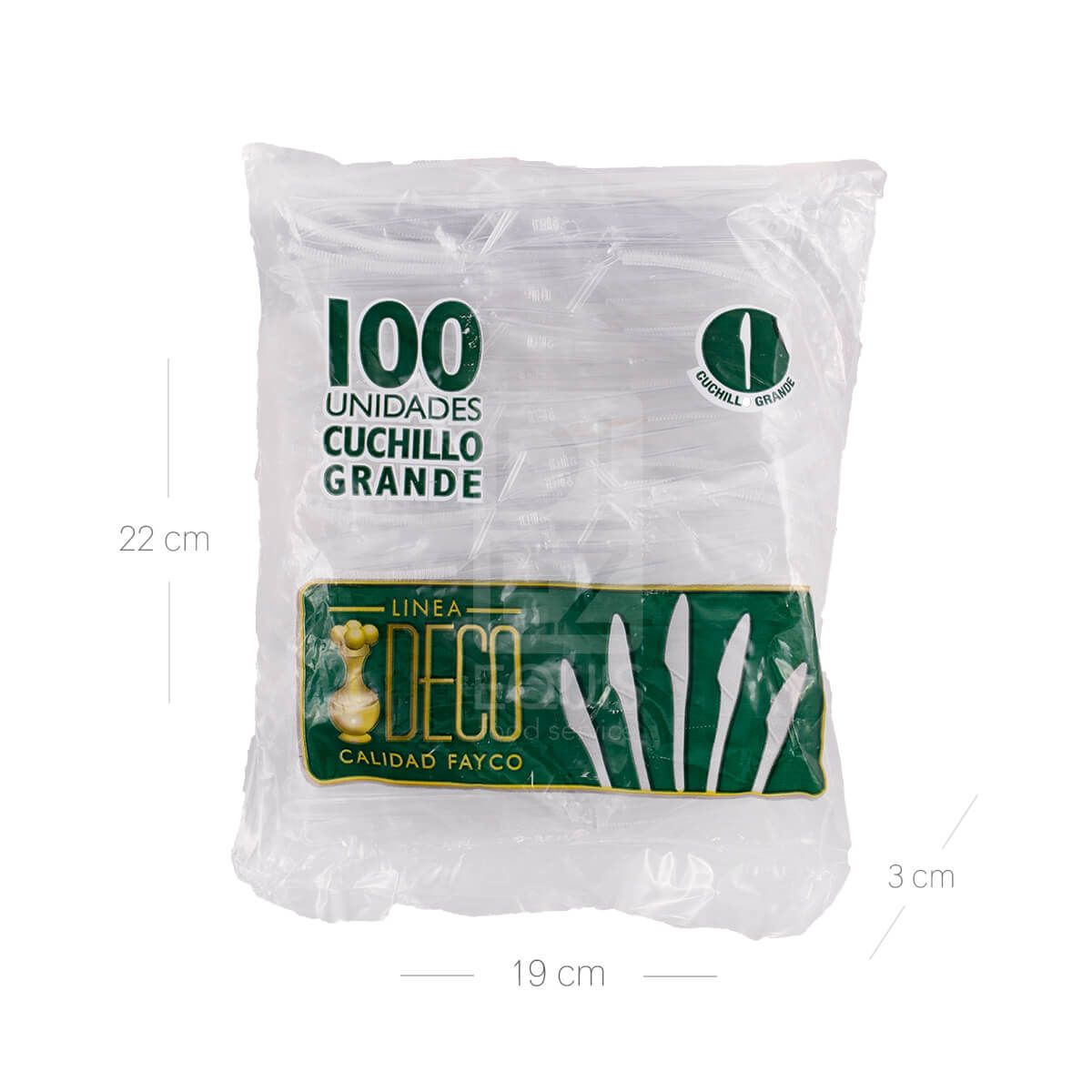 10X Cuchillo Desechable Deco Cristal x 100 Und