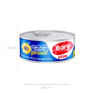 Atun Lomitos Aceite De Girasol Bary x 160 G Lata - Unidad