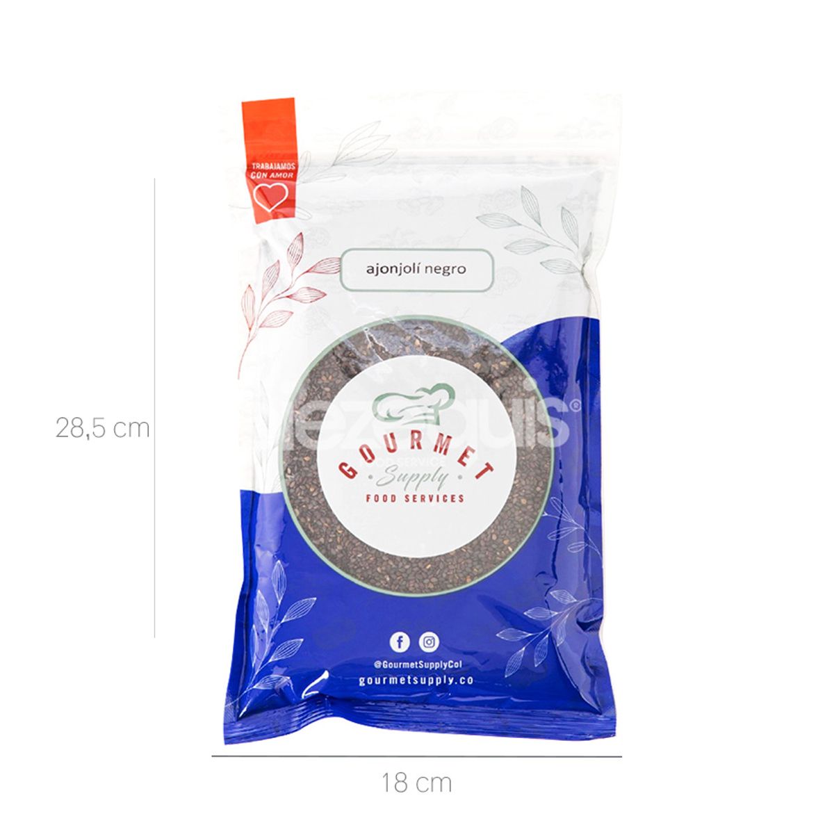 10X Ajonjolí Negro Gourmet Supply x 454 Gr Bolsa