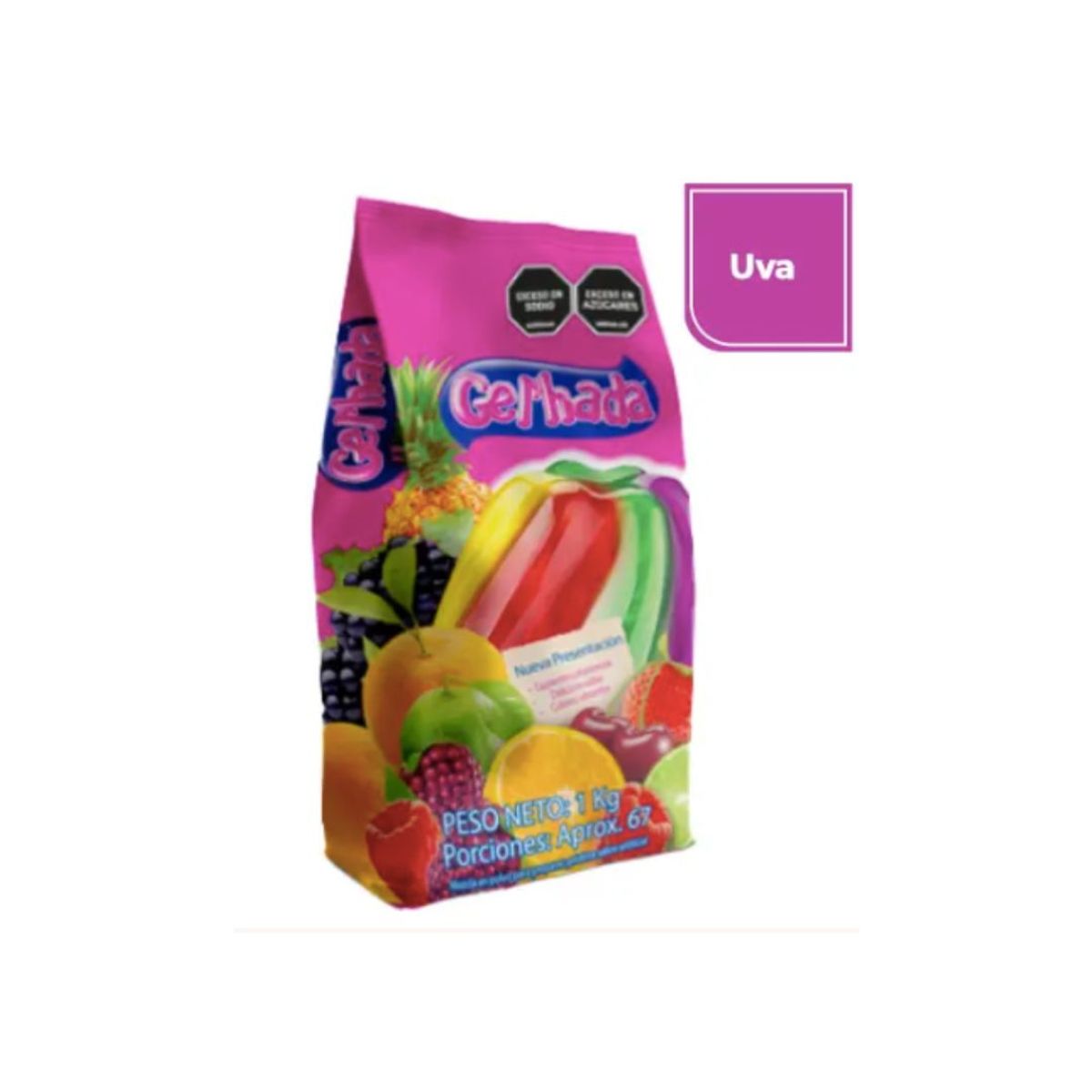 10X Gelatina Uva Gel hada x 1000 Gr Bolsa