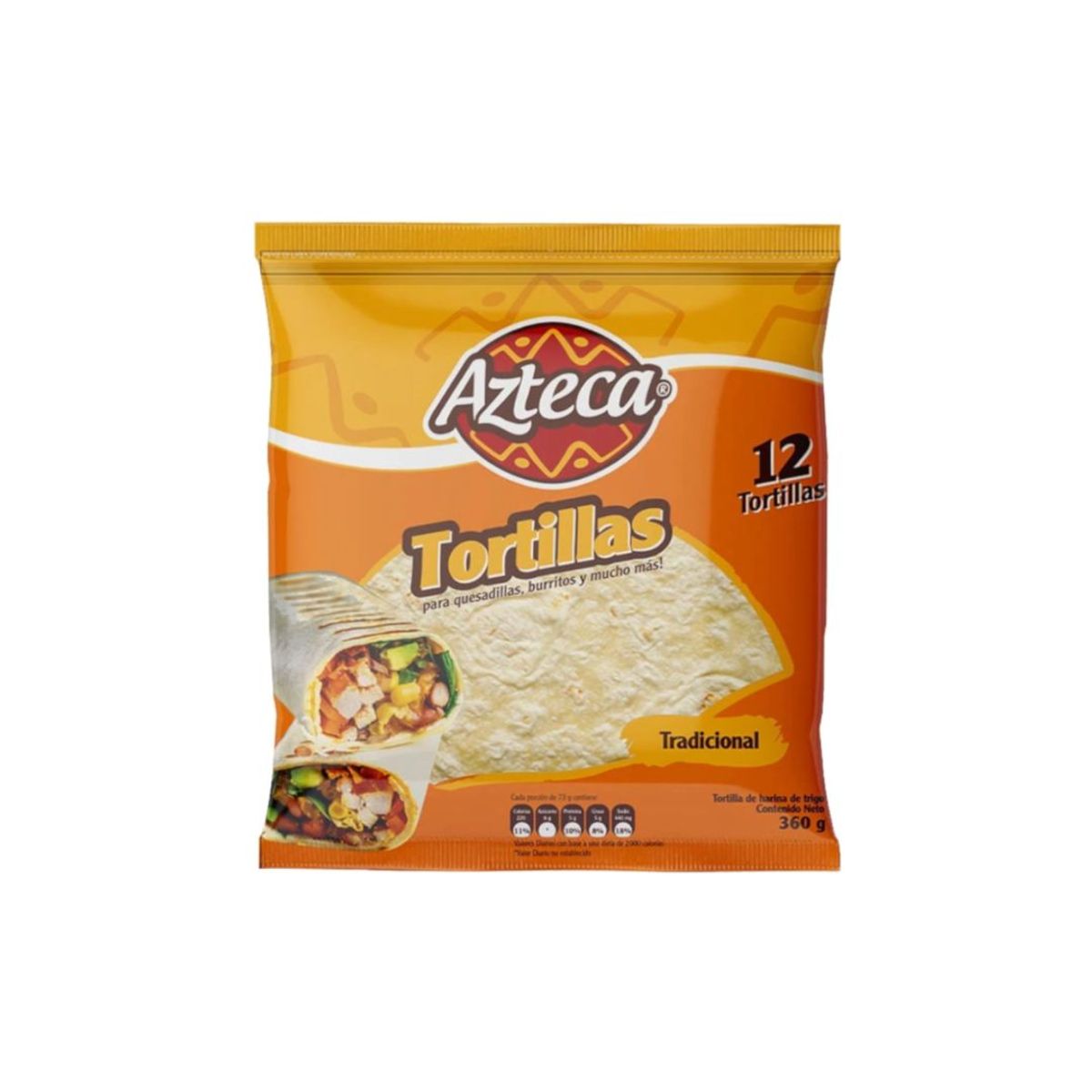 10X Tortillas Tradicionales Azteca x12 Unidades 360Gr
