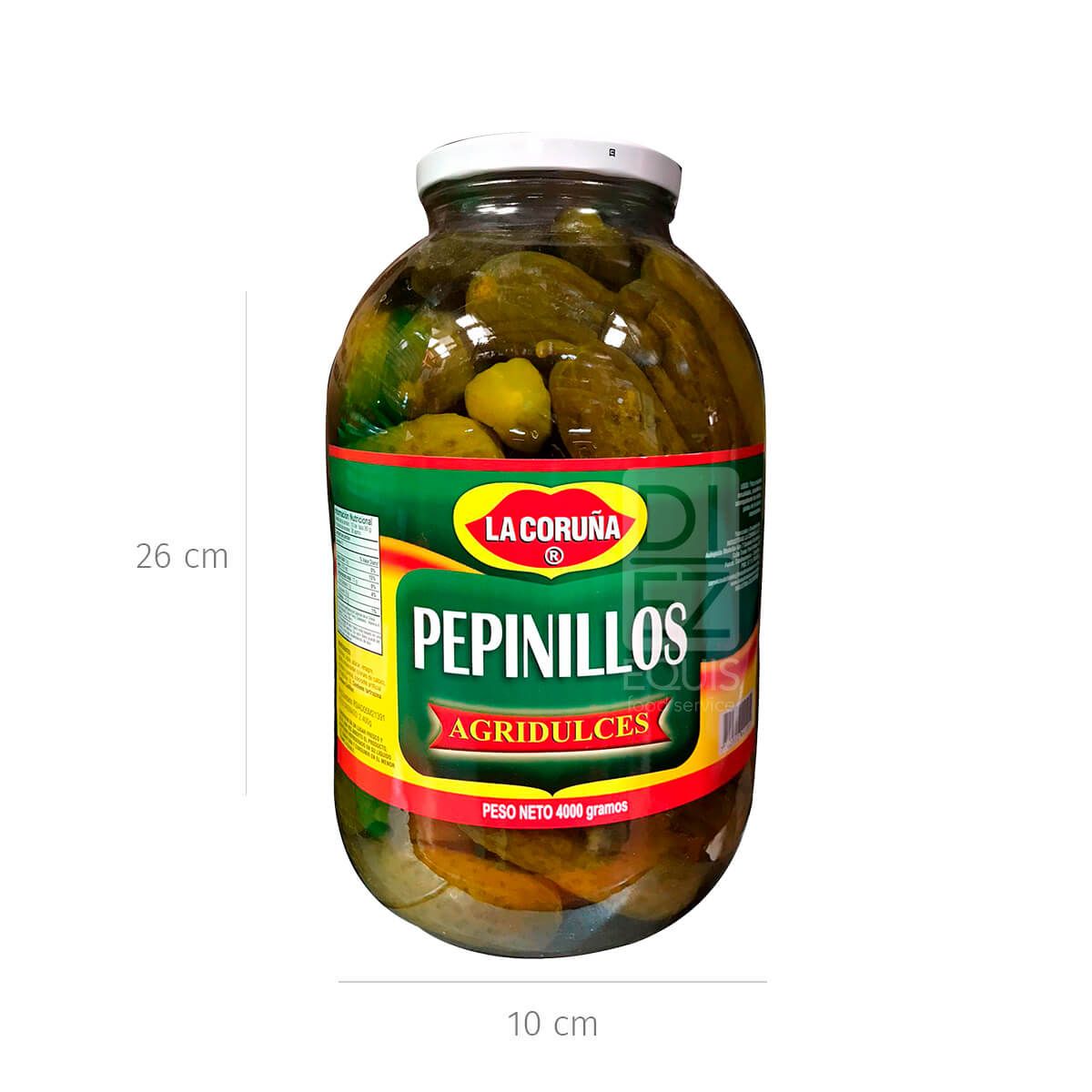10X Pepinillos Agridulce Entero La Coruña x 4000 Gr