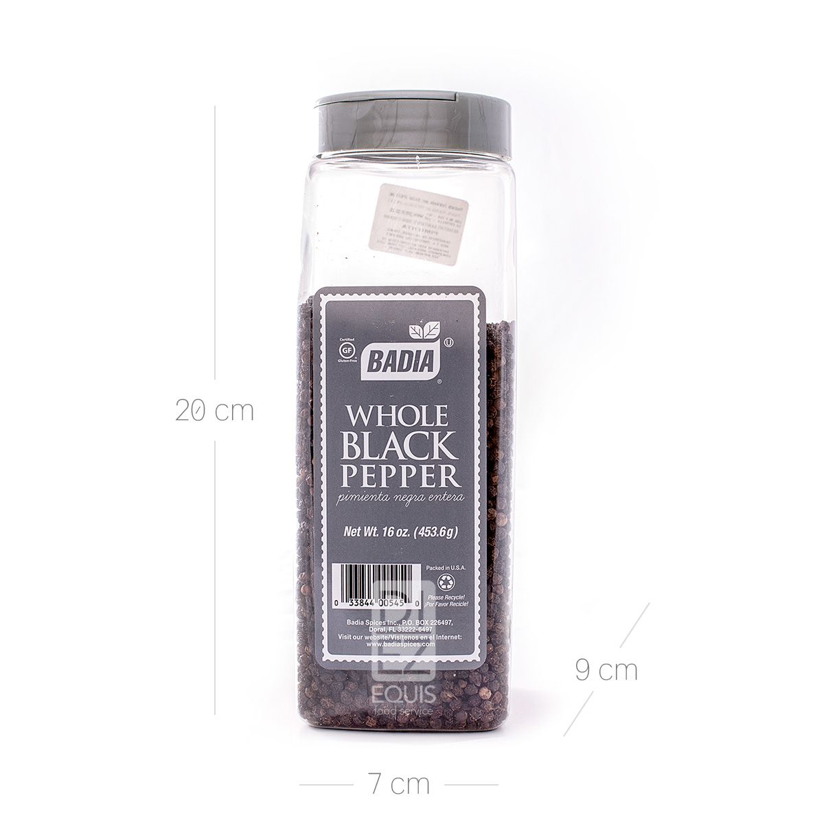 10X Pimienta Negra Entera Badia x 453,6 Gr Pet