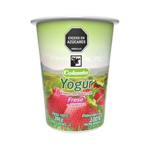 Yogur Fresa Colanta x 200 Gr Vaso - Unidad