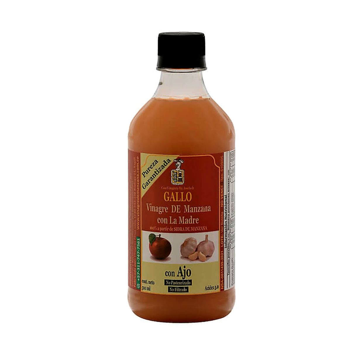 10X Vinagre De Manzana con Ajo Gallo x 500 Ml