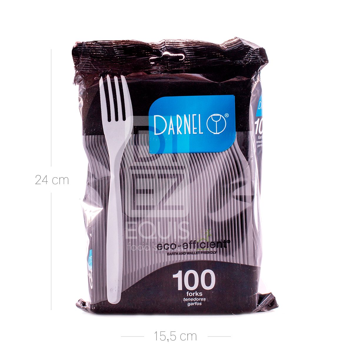 10X Tenedor Desechable Bistrot Negro x 100 Und