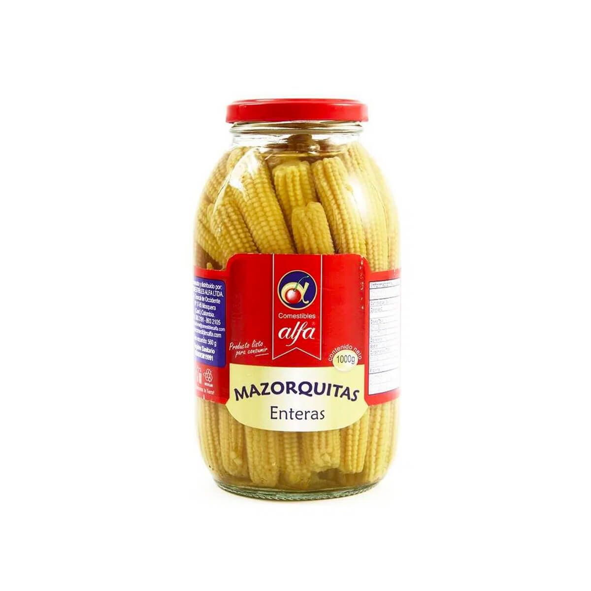 10X Mazorquitas Enteras Alfa x 1000 Gr Vidrio