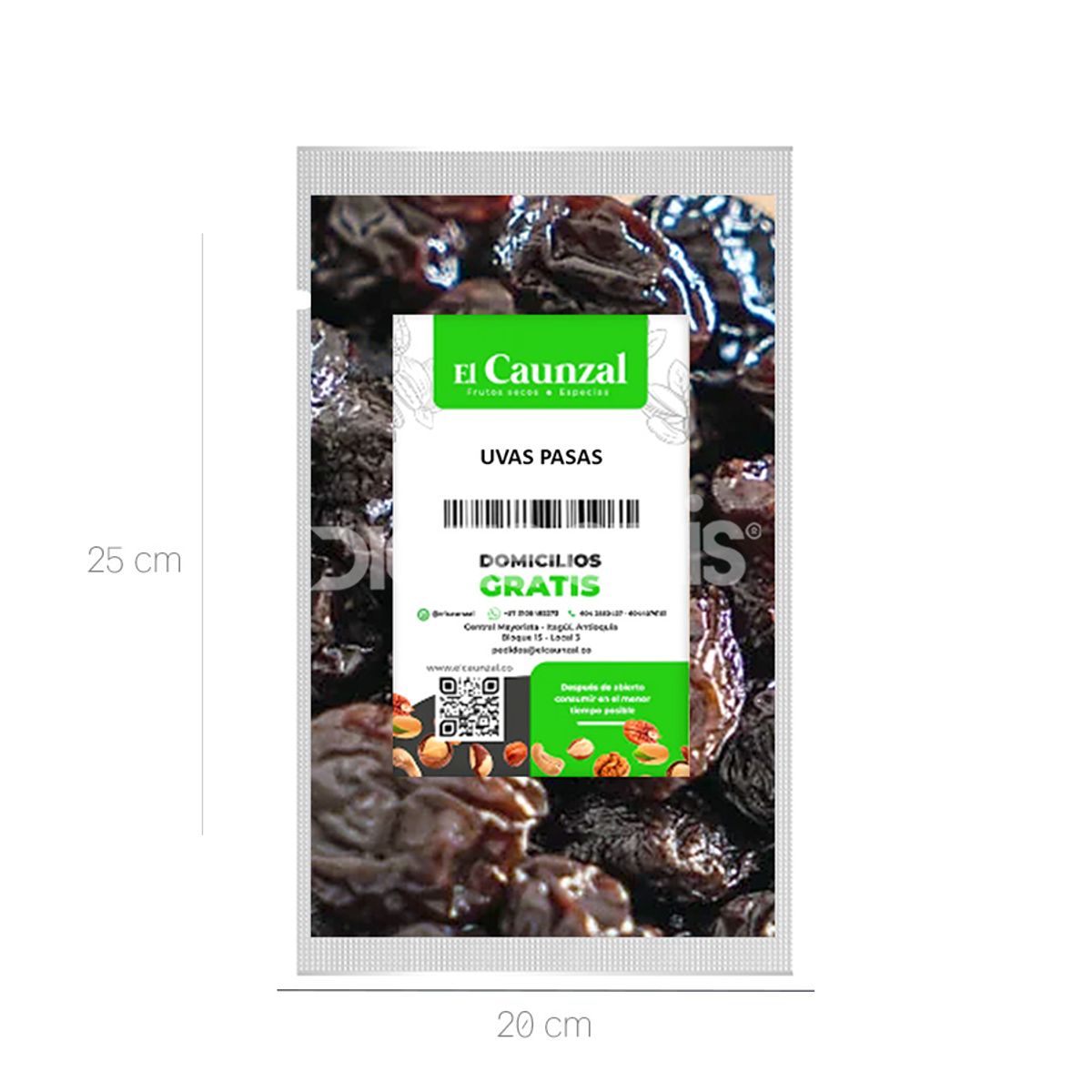 10X Uvas Pasas Deshidratadas El Caunzal x 500 Gr Bolsa