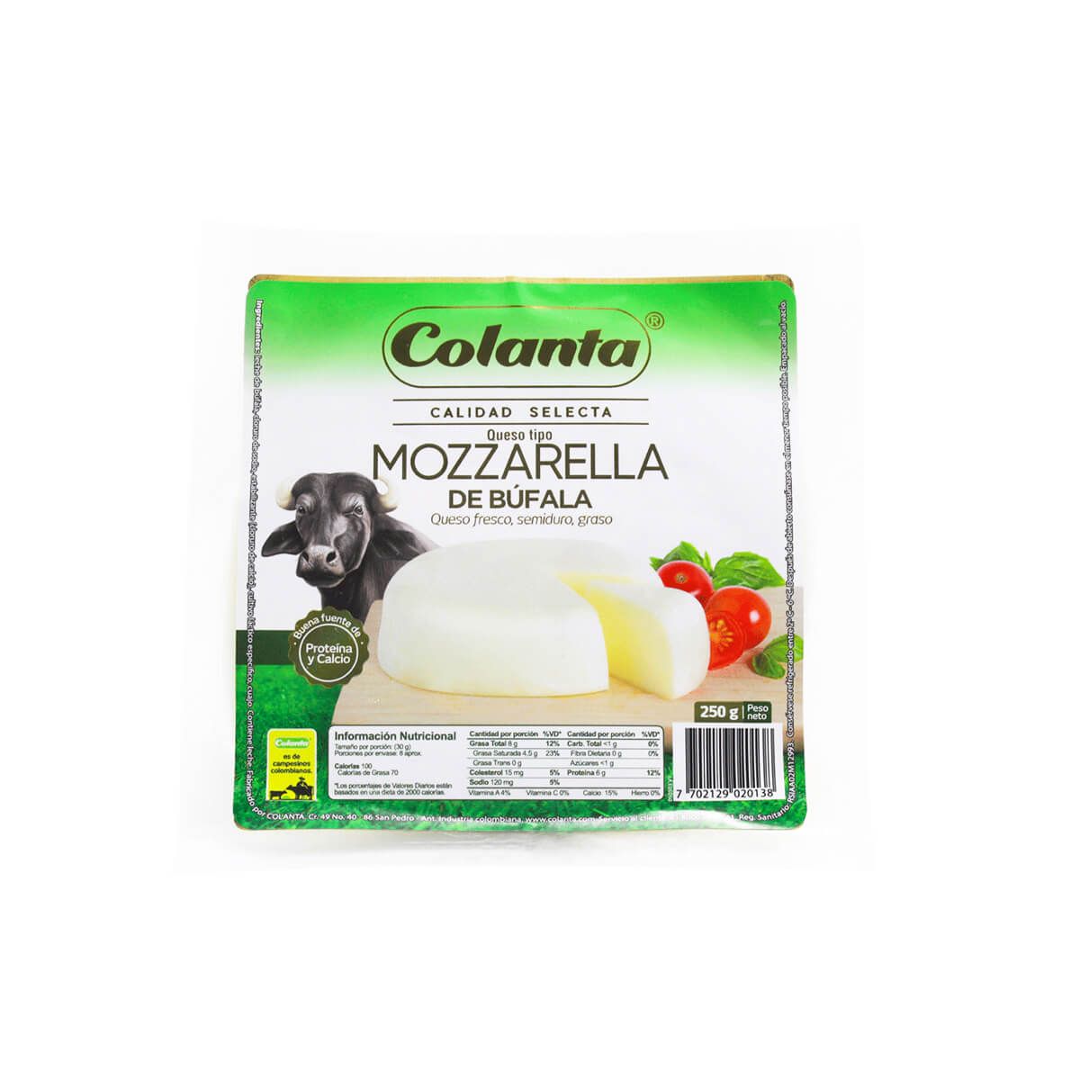 10X Queso Mozarella De Búfala Colanta x 250 Gr