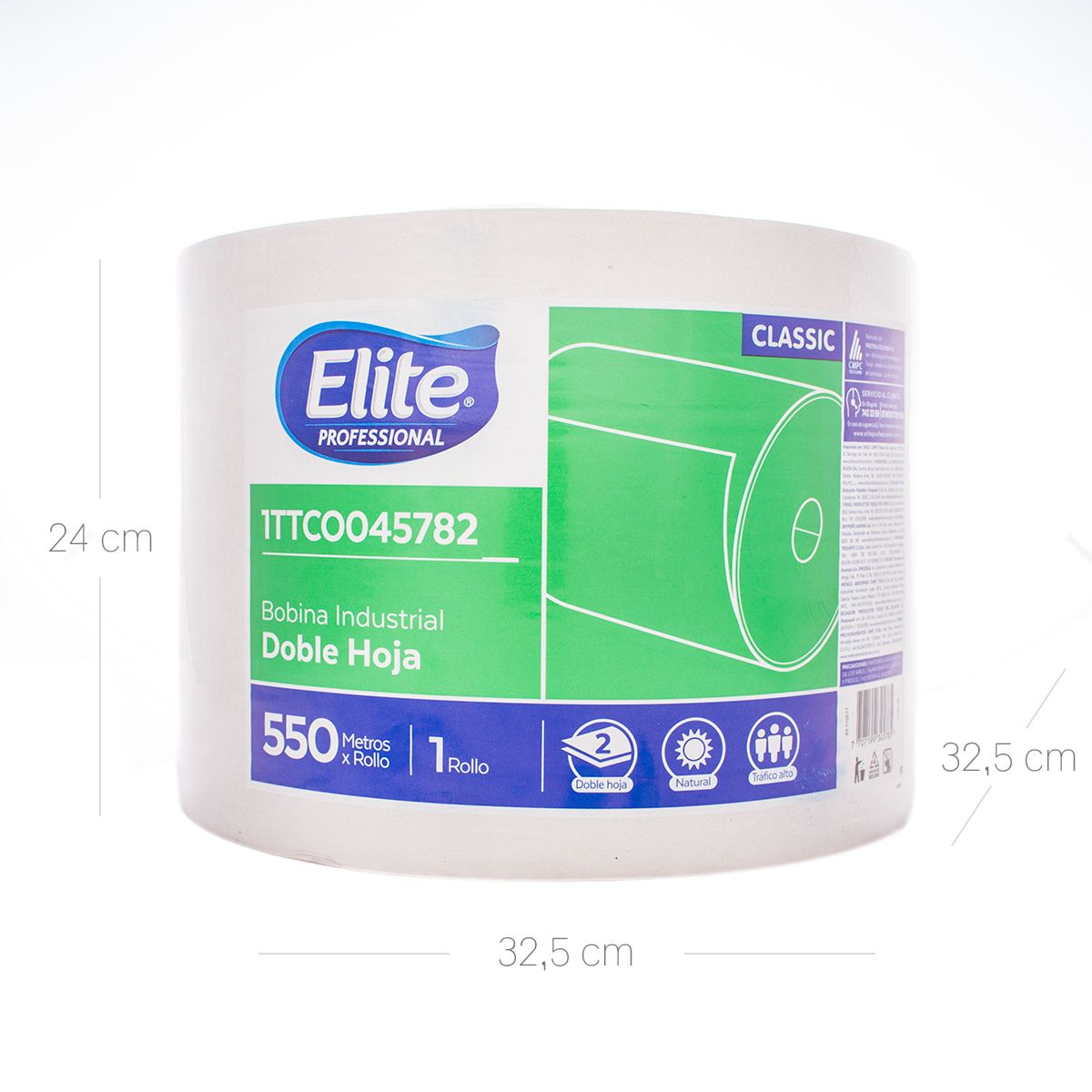 10X Limpión Industrial Natural H Doble Precortada Elite 45782 x 550 Mts