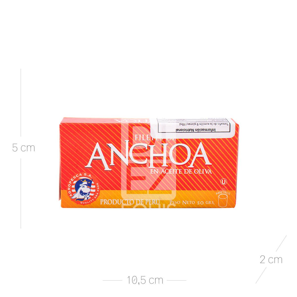 10X Anchoas Filete Aceite De Oliva Agropesca x 50 Gr Lata