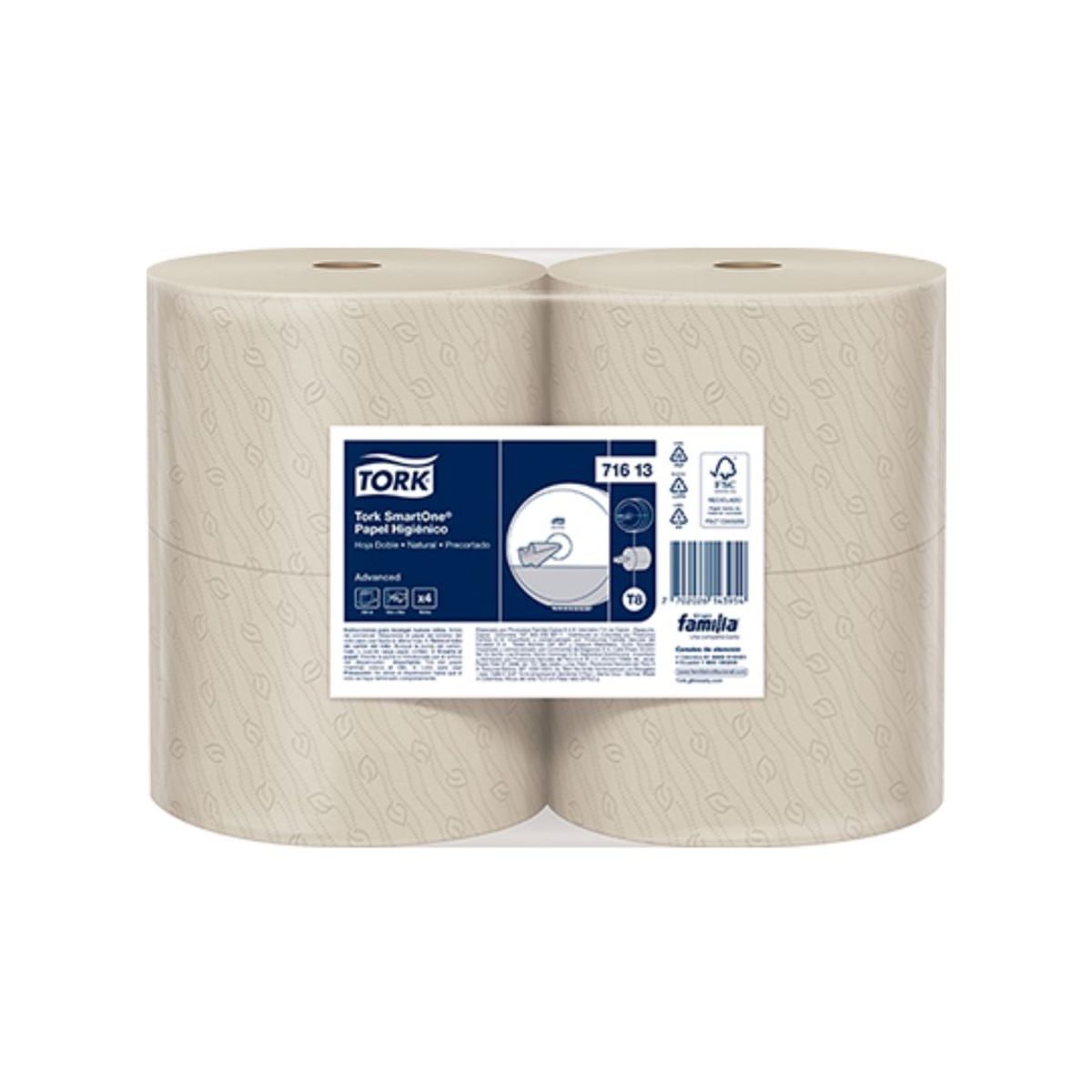 10X Papel Higienico Natural Doble Hoja Tork F-71613 x 200 Hojas