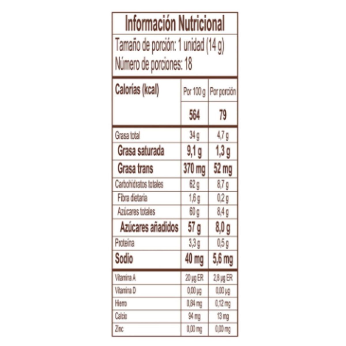 10X Nucita Colombina 14 Gr x 18 und