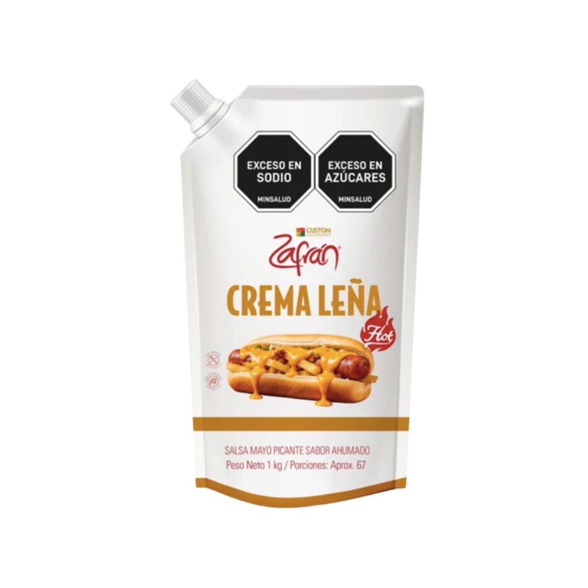10X Salsa Crema Leña Hot Zafran x 1000 Gr Bolsa