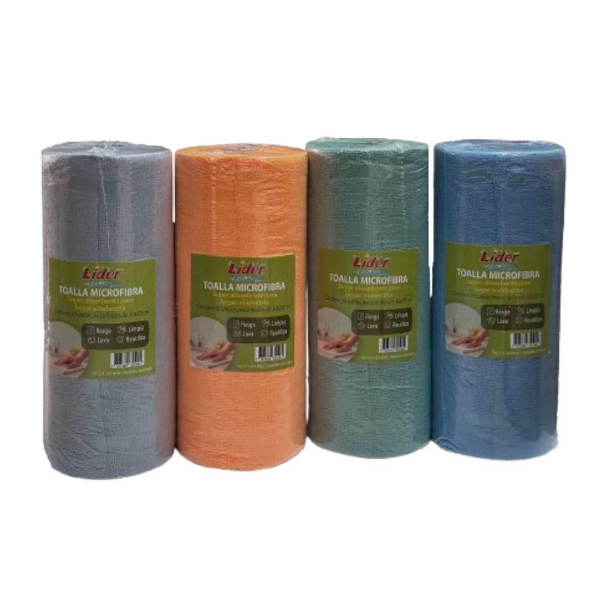 10X Toalla Microfibra Lider Rollo