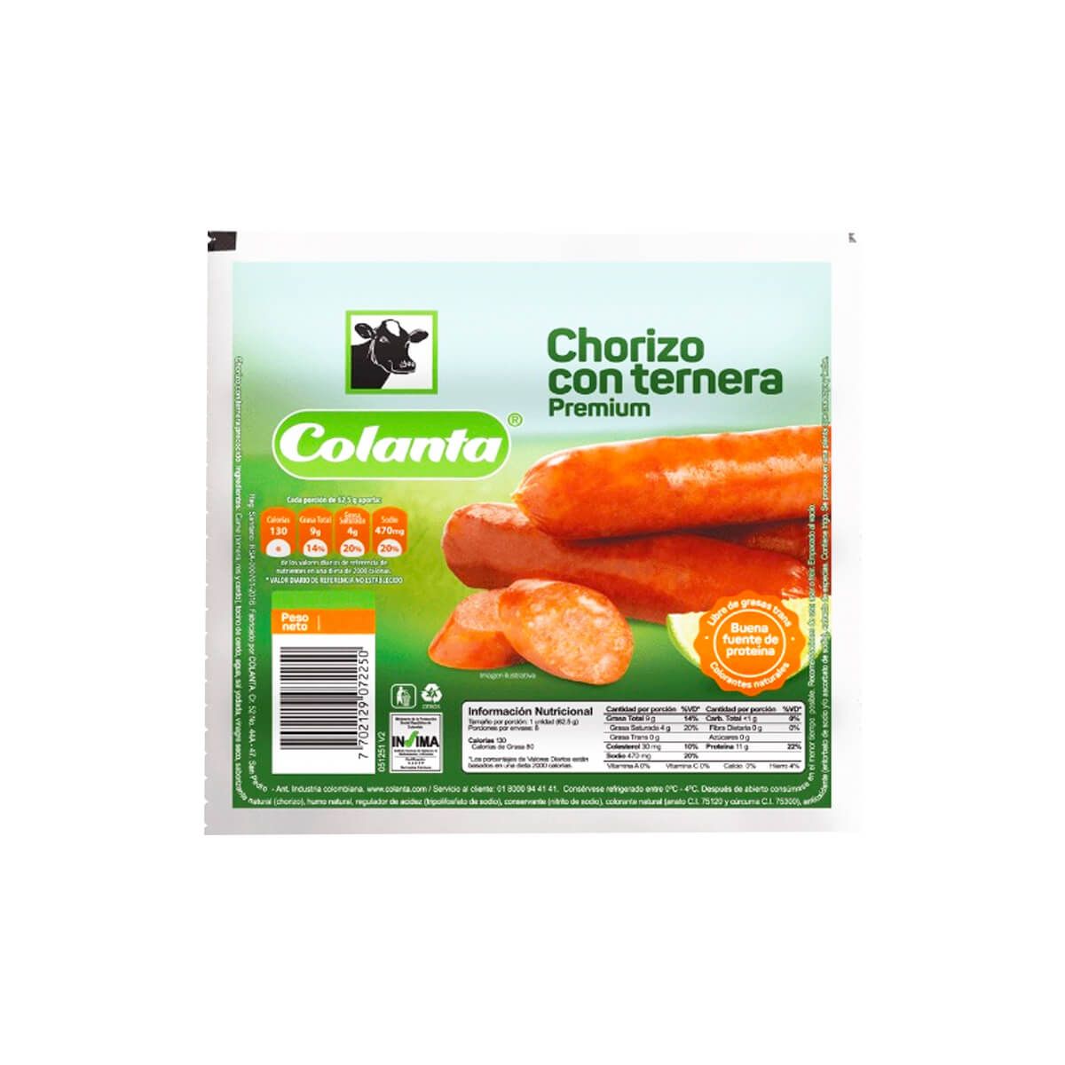 10X Chorizo Ternera Colanta x 450 G Paquete