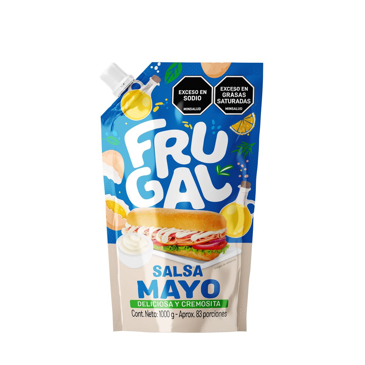10X Mayonesa Baja Grasa Frugal x 1000 Gr