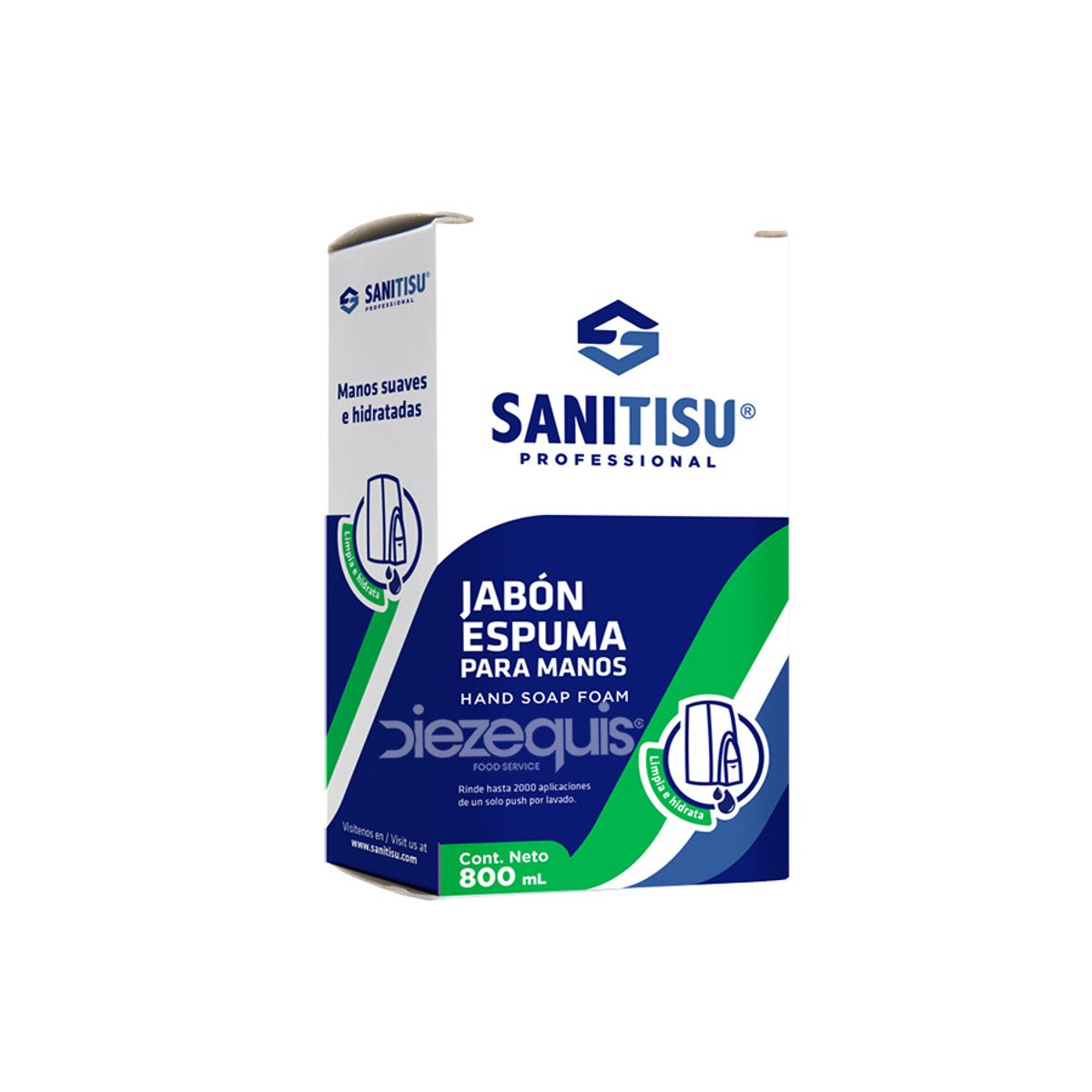 10X Jabón Espuma Sanitisu En Sachet 00016 x 800 Ml