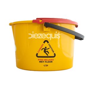 Balde Señalizado con Escurridor Amarillo 12 L - Balde