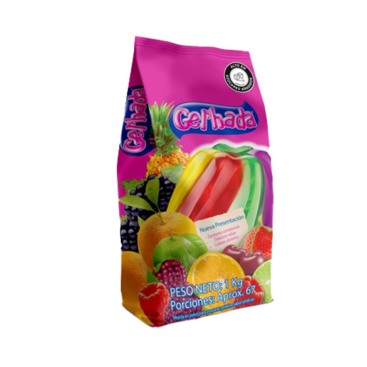 10X Gelatina Fresa Gel hada x 1000 Gr Bolsa