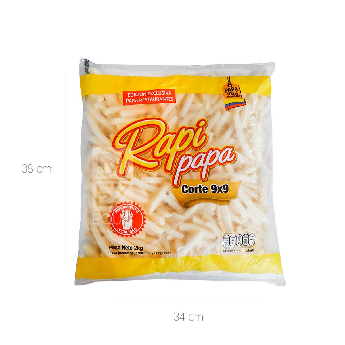 10X Papa Francesa Rapipapa 9x9 mm x 2 Kg Bolsa McCain