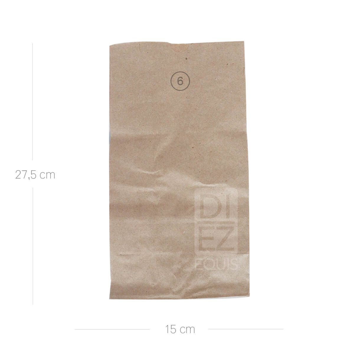 10X Bolsa Kraft # 6 x 100 Und