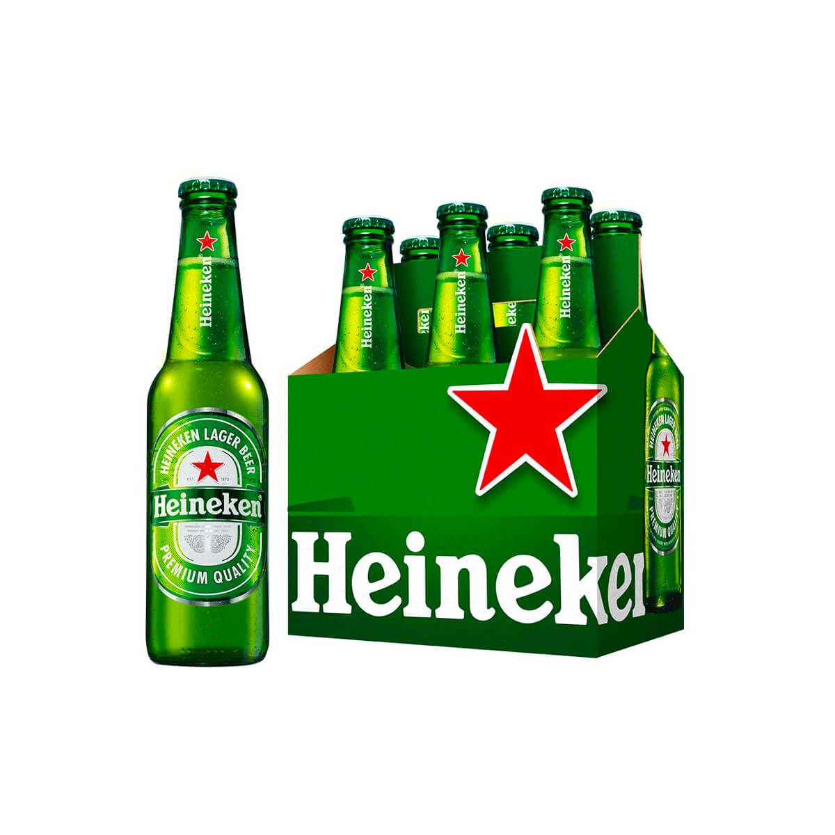 10X Cerveza Heineken Caja x 6 Und x 330 Ml