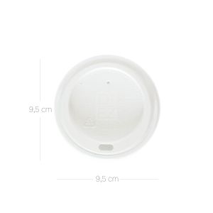 Tapa Para Vaso Ecológico 9 Oz Blanca Envases Puros x 80 Und - Paquete