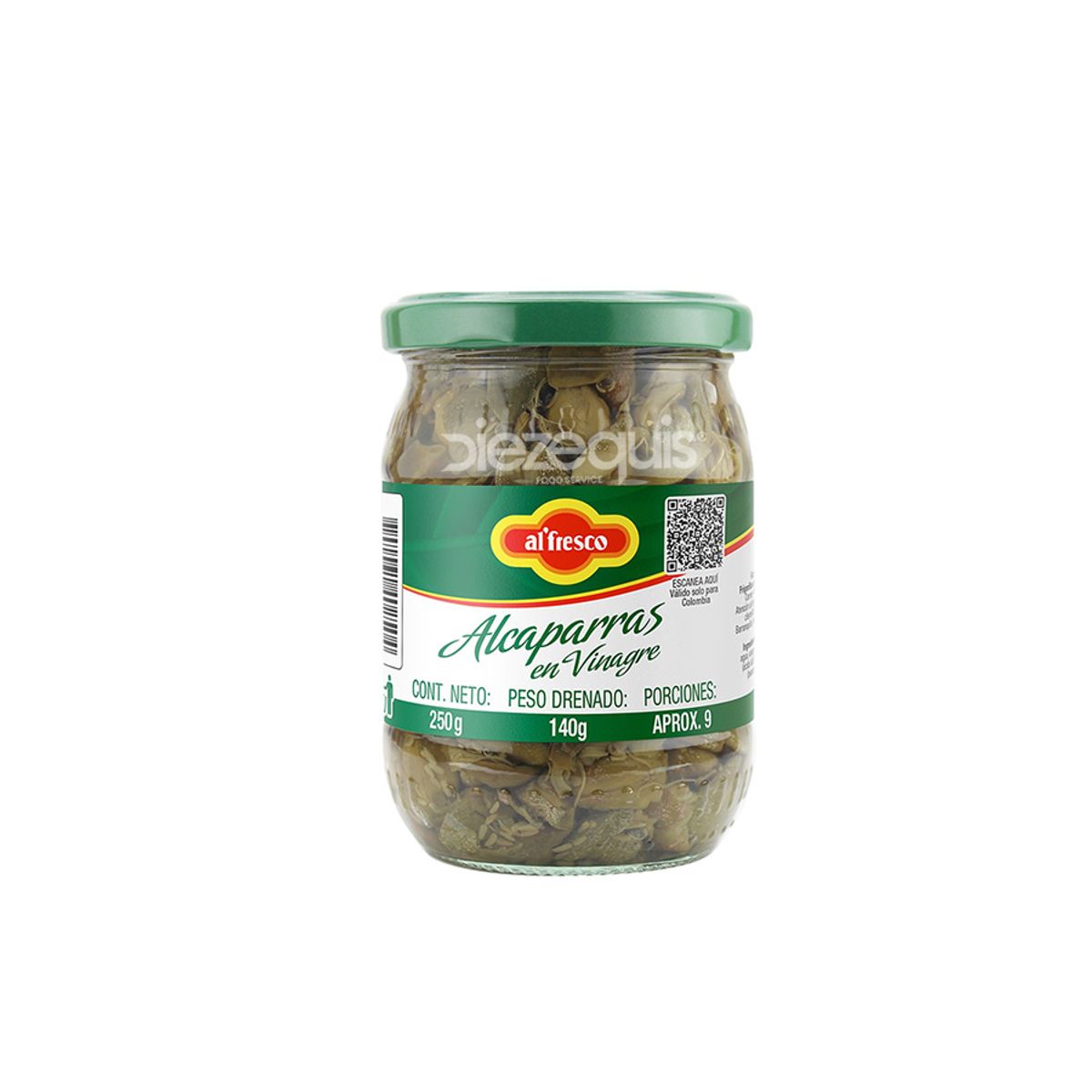 10X Alcaparras Finas Alfresco Frasco x 250 Gr