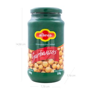 Garbanzo Naturales Alfresco x 500 Gr Drenado 330 Gr Vidrio - Unidad
