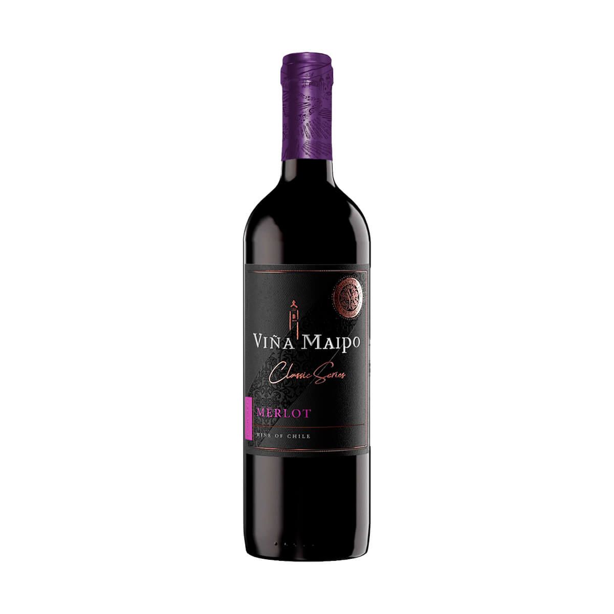 10X Vino Tinto Maipo Classic Series Merlot Chileno x 750 Ml