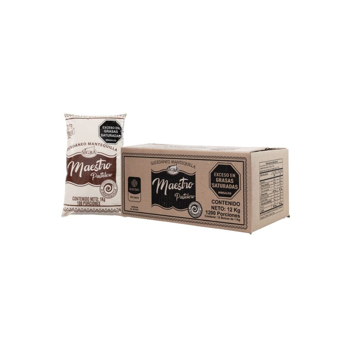 10X Sucedáneo de Mantequilla Maestro Pastelero Sigra x 1 Kg