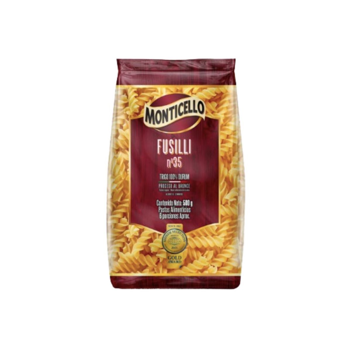 10X Pasta Fusilli Monticello x 500 Gr