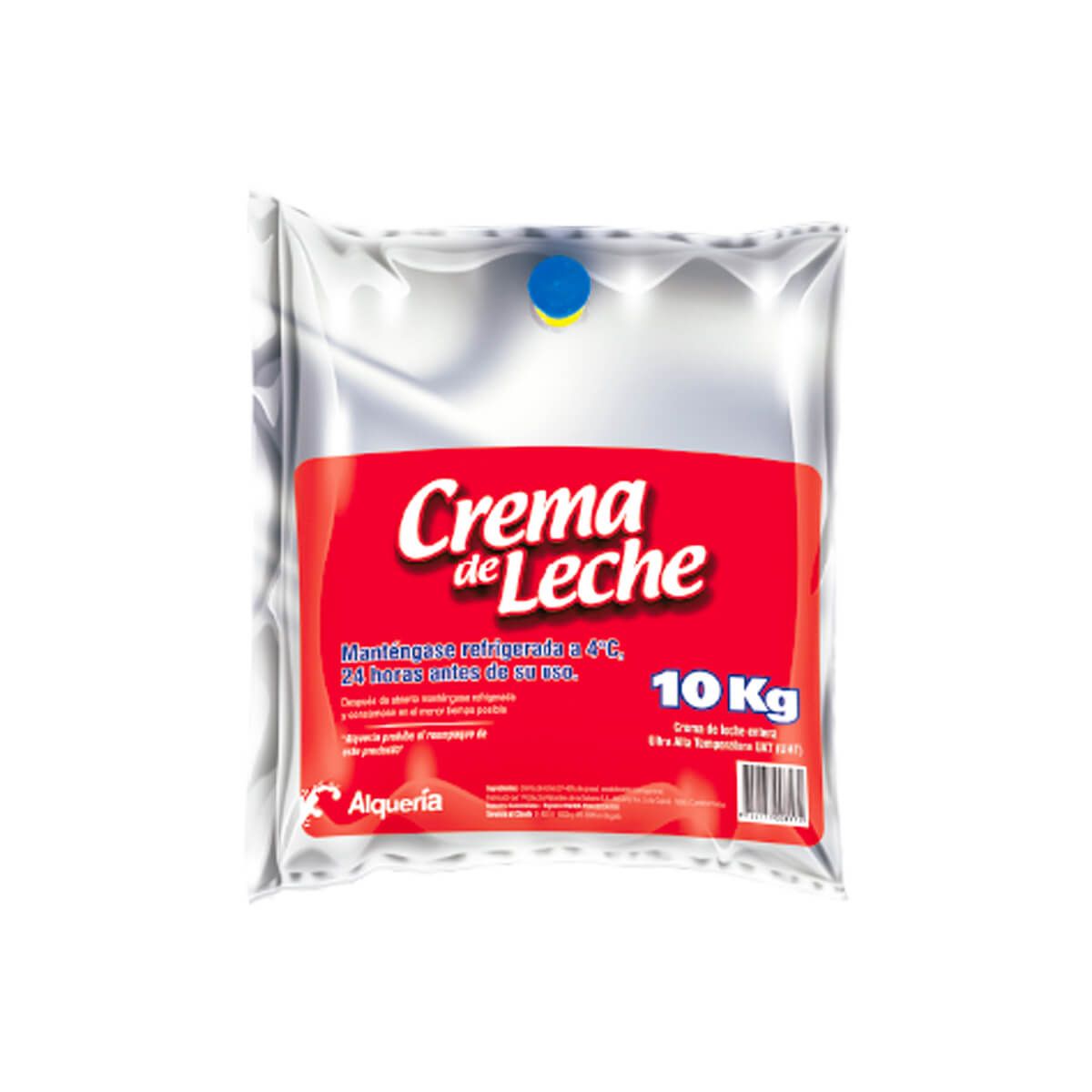 10X Crema De Leche UHT Entera Alquería x 10 Litros Bolsa