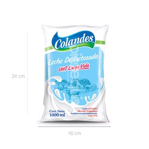 Leche Deslactosada UHT Colandes x 1000 Ml Bolsa - Bolsa
